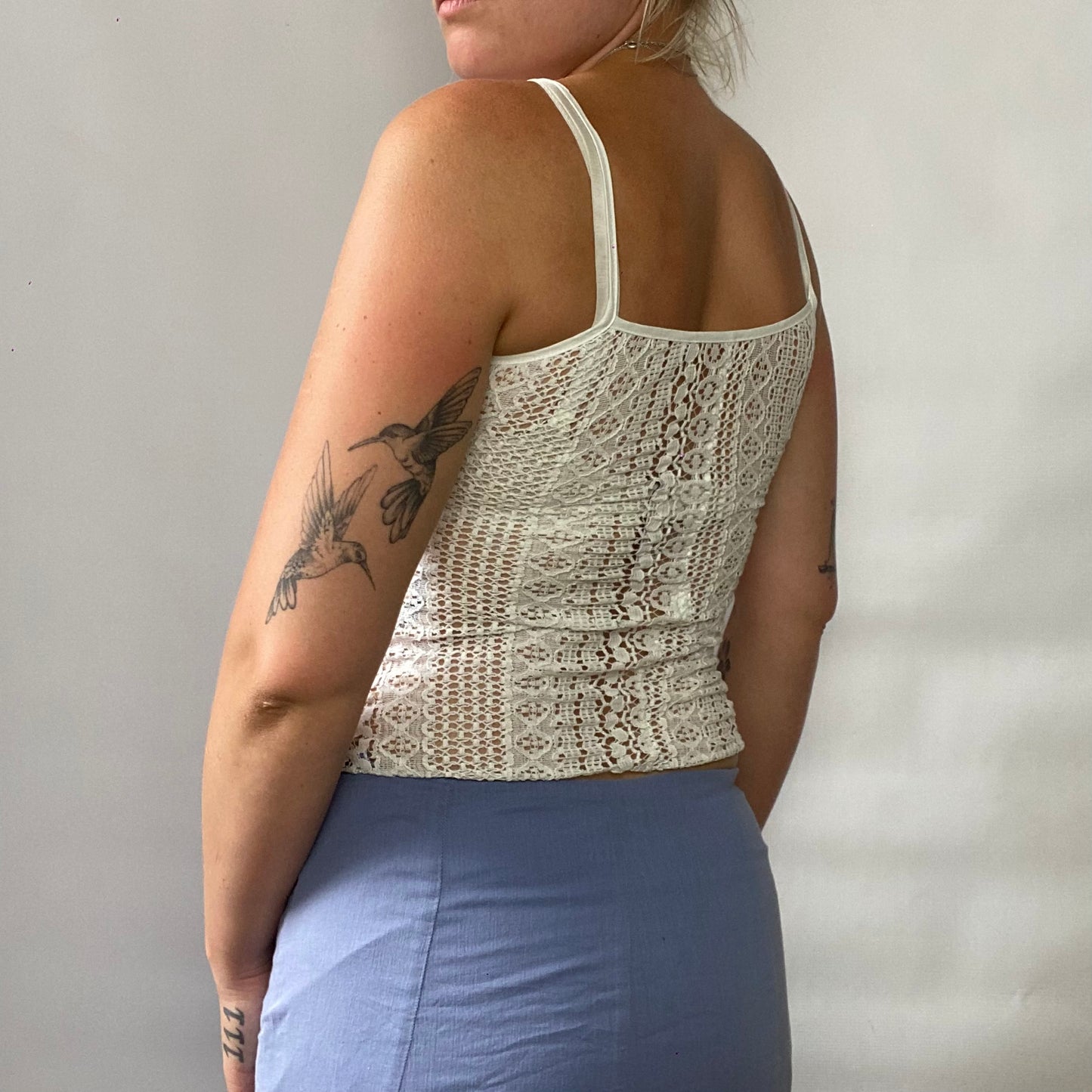Sheer lace cami top