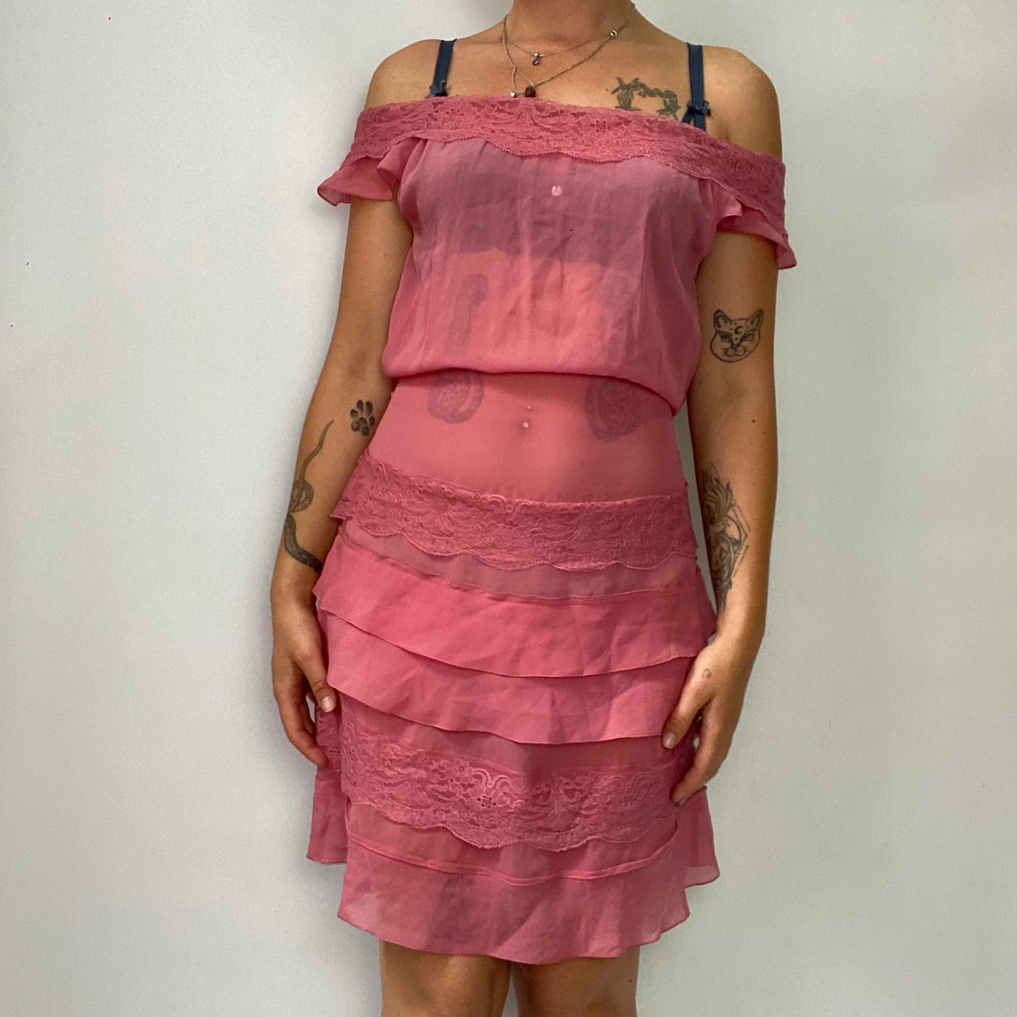 Silk off-the-shoulder mini dress