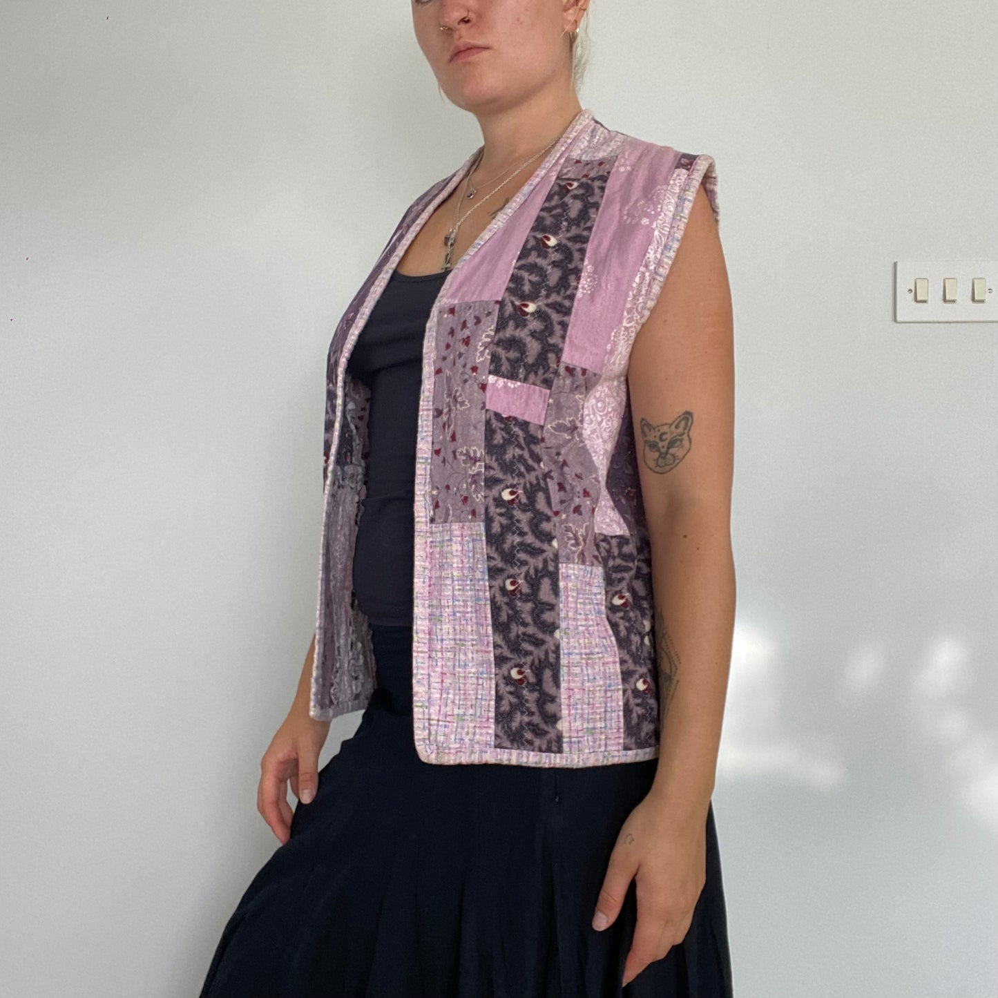 Patchwork floral vest