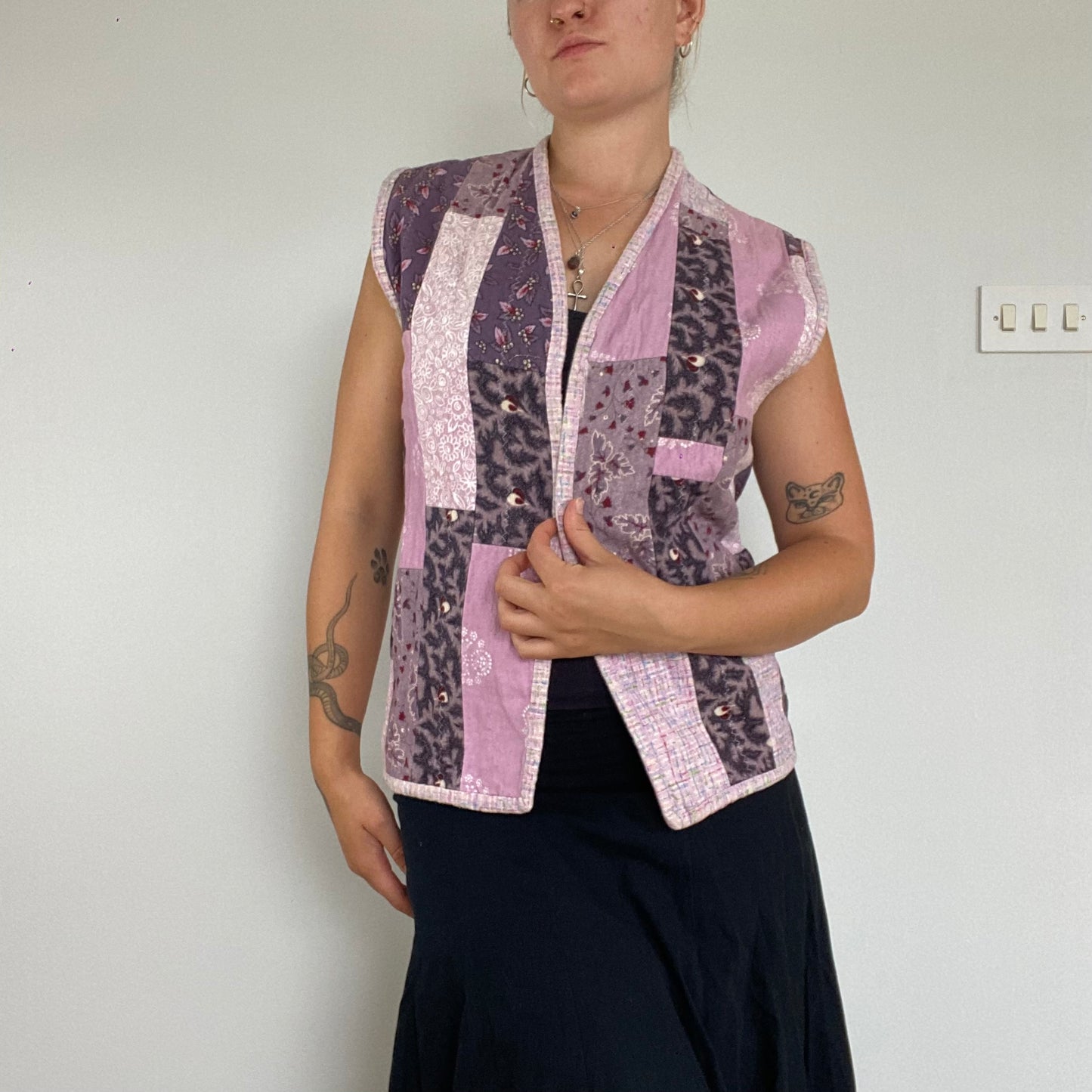 Patchwork floral vest