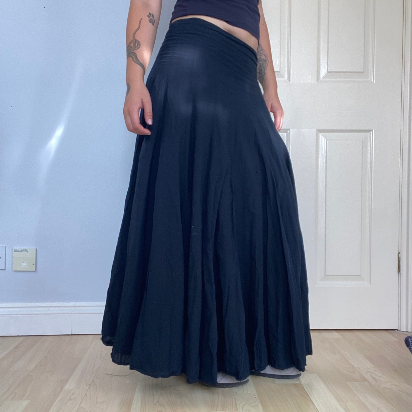 Black flowy maxi skirt