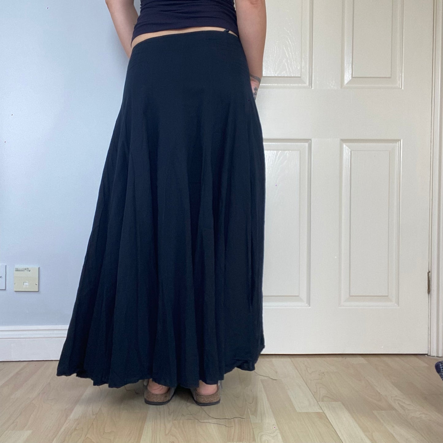 Black flowy maxi skirt
