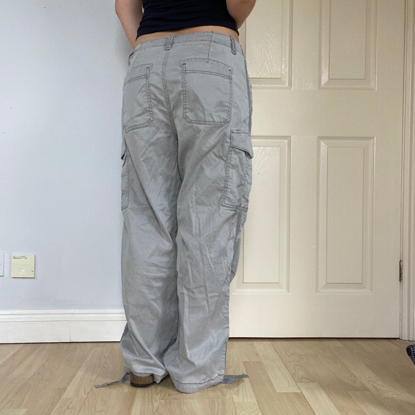 Grey cargo trousers