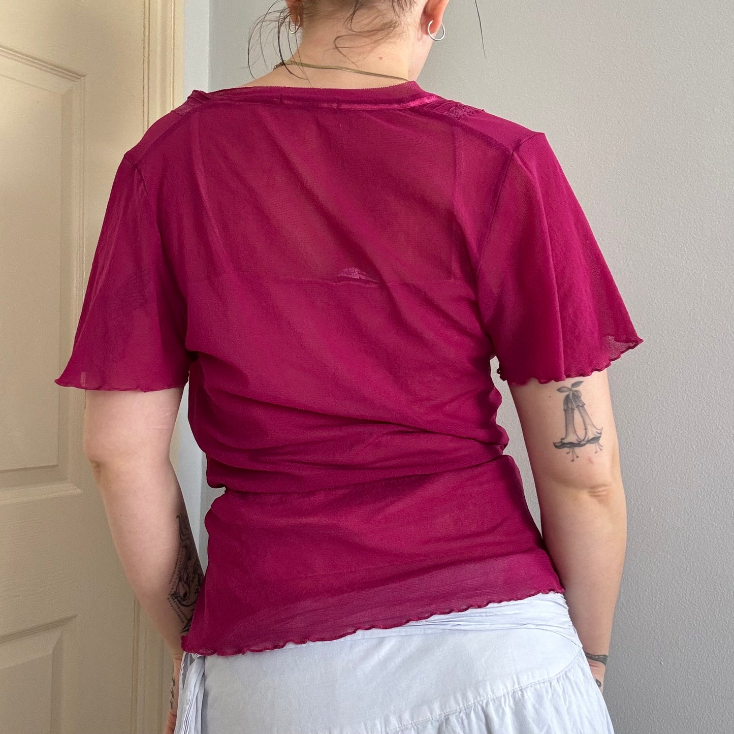 2000s flowy mesh lightweight cardigan