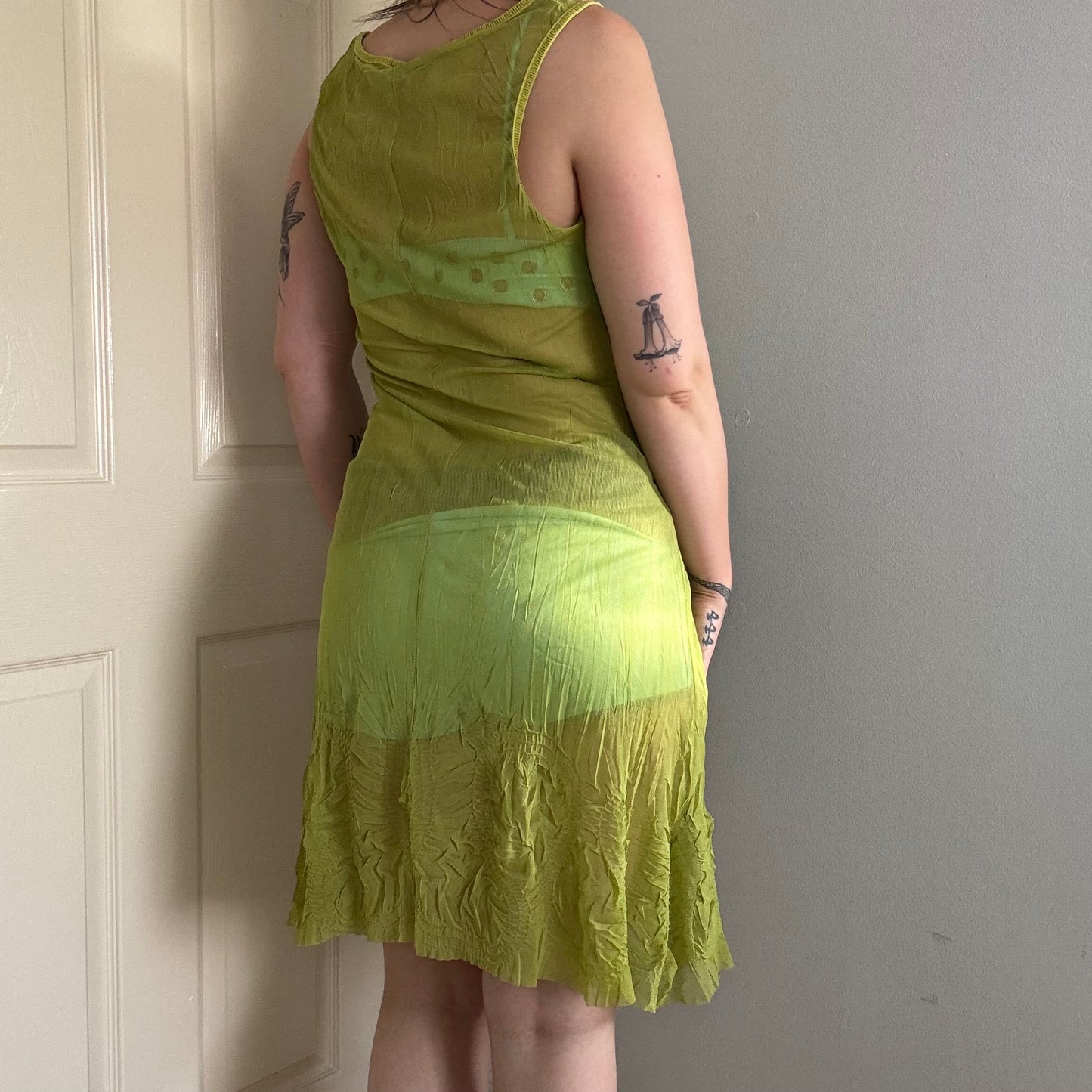 vintage sheer mesh flowy dress