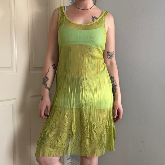 vintage sheer mesh flowy dress