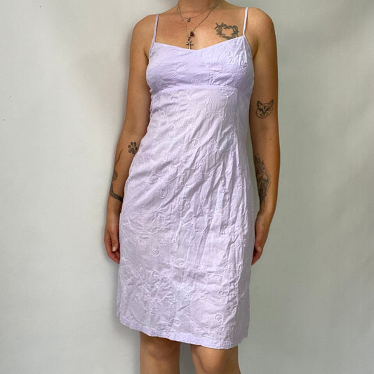Floral embroidered knee length dress