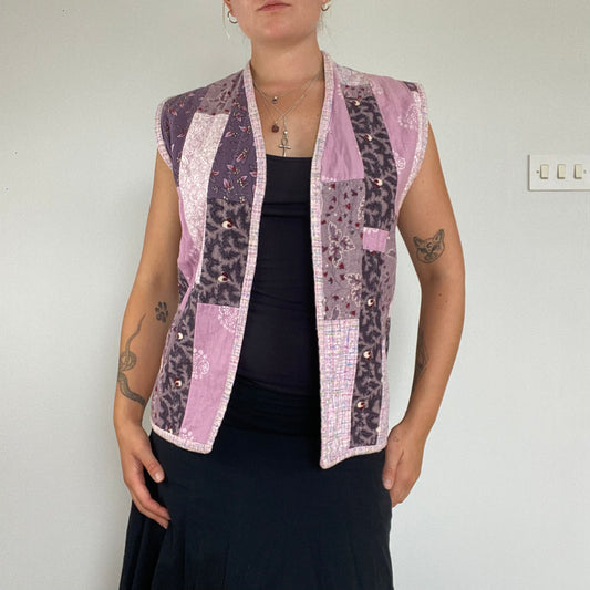Patchwork floral vest
