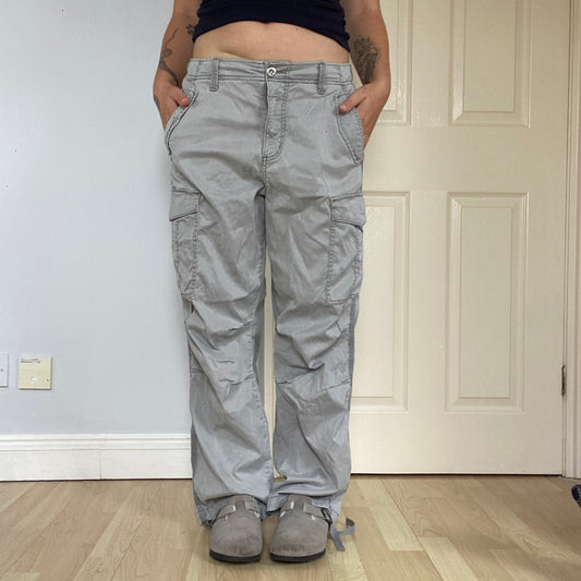 Grey cargo trousers